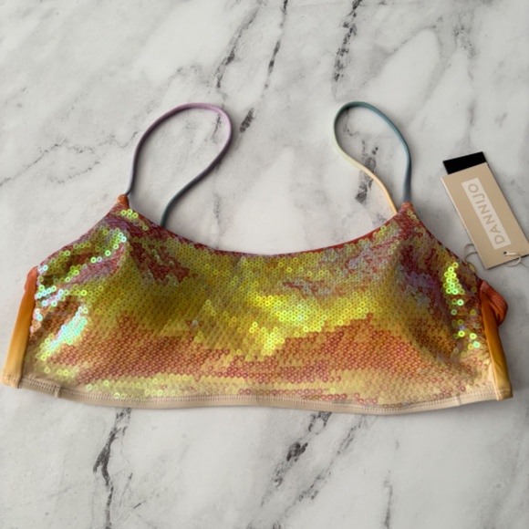 Gianni Bini x Dannijo NWT Sequin Frankie Top & Jacinda Bikini Bottom Set Swim L - Picture 2 of 6
